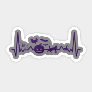 Heartbeat Helloween spooky Pumpkin Sticker